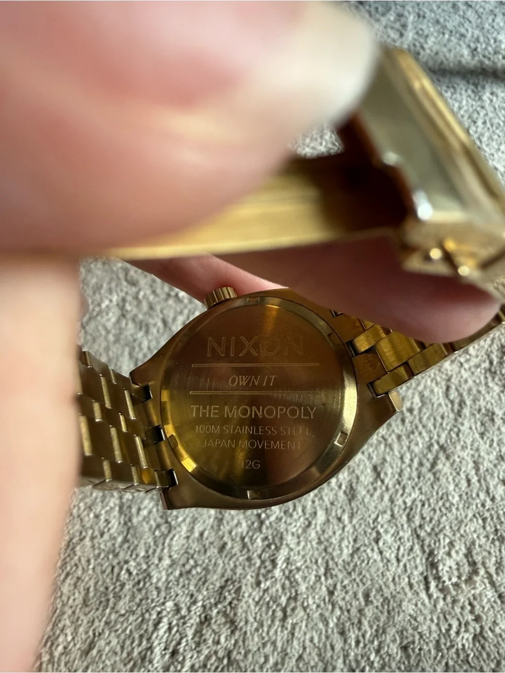 Nixon “The Monopoly” Gold Tone Stainless Steel Japanese Quartz watch